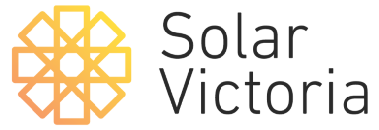 Solar Victoria logo with text "Solaraide - Your Solar Solution" against a backdrop of solar panels.