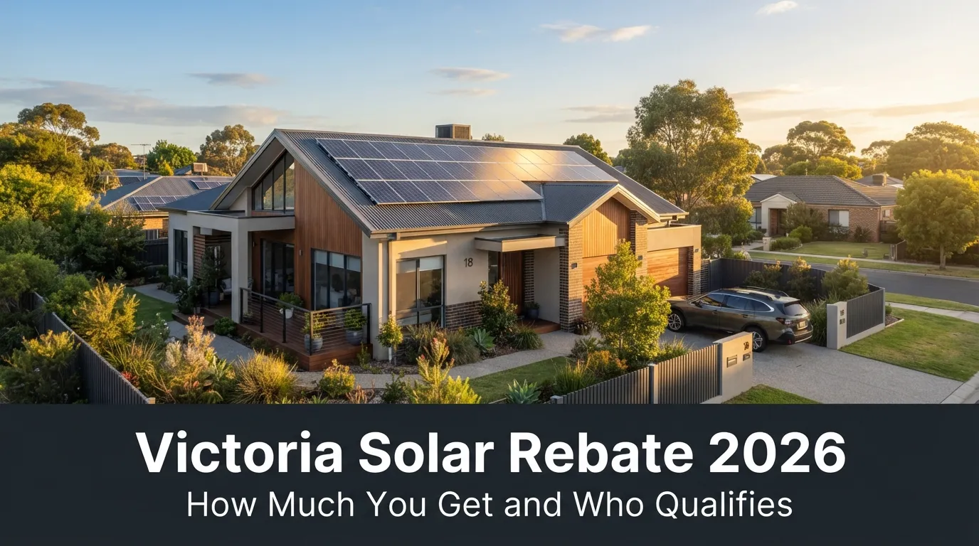 Solar Victoria Rebate 2026: How Much You Get and Who Qualifies 1 Australian home solar panels rebate 202608021808 SolarAide