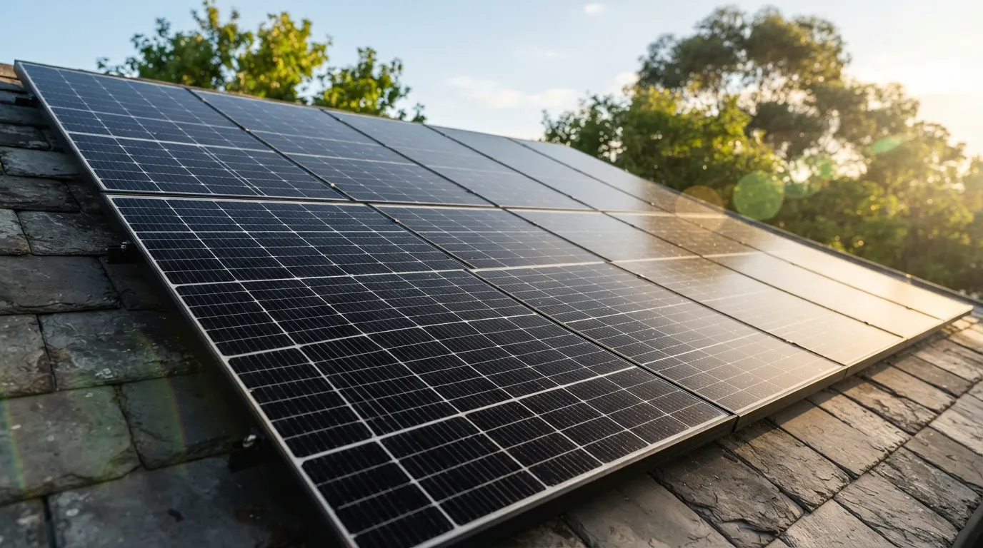 Victoria’s Solar Success Stories: From Installation to Savings 1 Solar panels on grey roof 202608021807 SolarAide