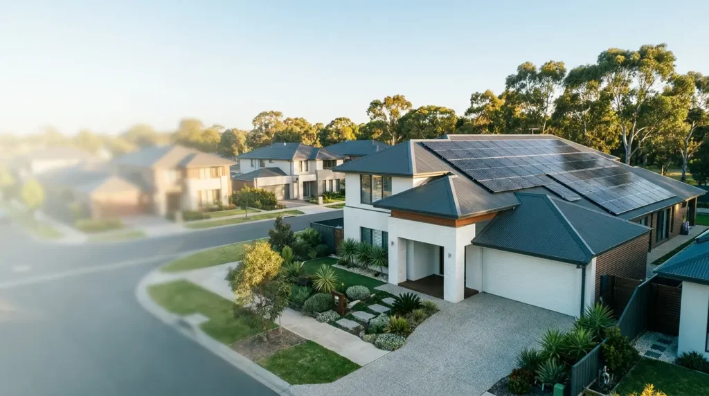 Residential Solar 1 Solar panels on modern home 202608290454 SolarAide
