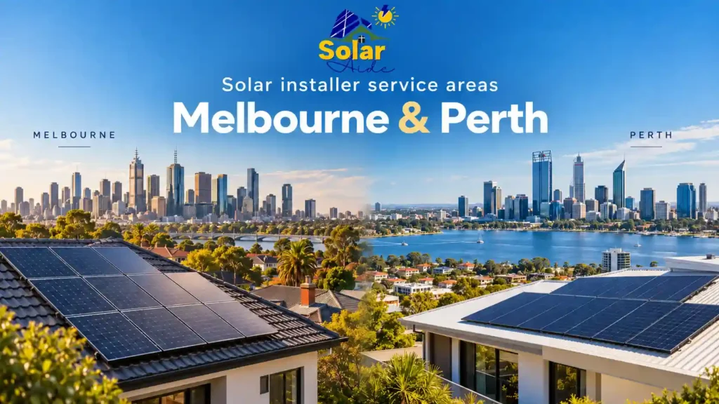 Solar Installer Service Areas 1 SolarAide banner for Melbourne and Perth